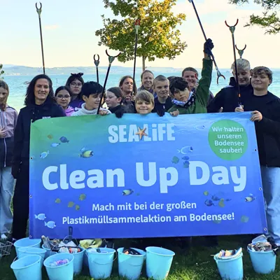 Team 5 Rot Der Ratoldusschule Radolfzell Zusammen Mit Dem SEA LIFE Konstanz Am Clean Up Day 2024